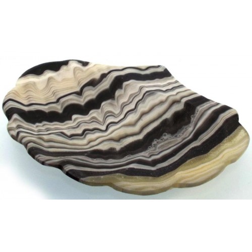 Mexican Onyx Scalloped Altar Dish 06